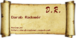 Darab Radomér névjegykártya